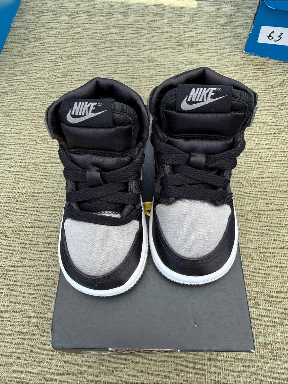 Nike Kids Black and Gray High-Top Sneakers with White Sole